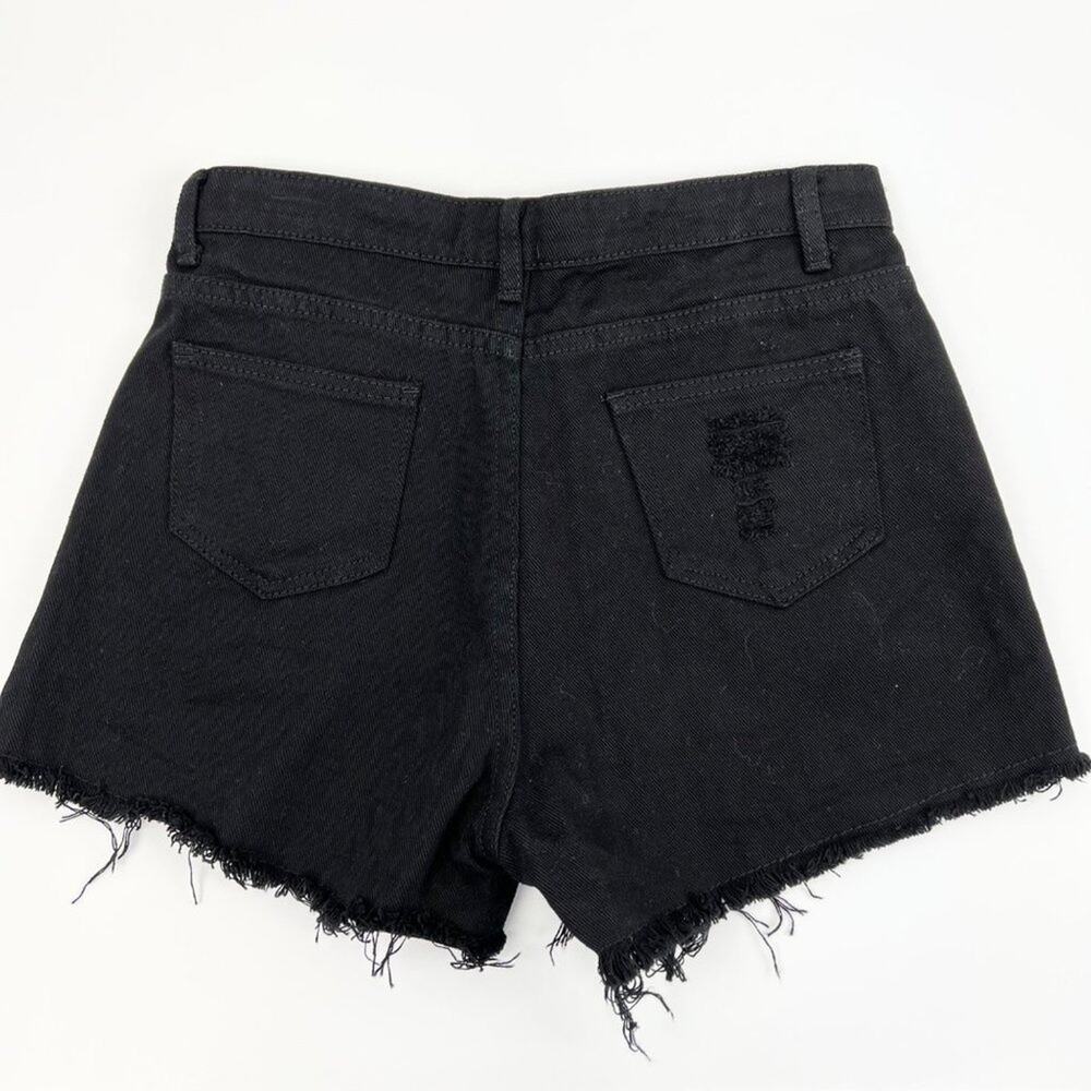 Grunge Denim Womens Shorts Small Y2K Distressed Cutoff Street Indie Sleaze Shein - Picture 3 of 8
